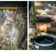 Los anillos estacionarios de las cámaras de espirales de las nuevas unidades de generación de Hidroituango ya fueron instalados. Lucen desde lo alto como caracoles gigantes. FOTO Cortesía de EPM