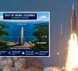 Imagen de referencia de un cohete saliendo hacia el espacio exterior y una recreación publicada en X. FOTO: GETTY y @holdmybirra en X