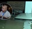 El señor Miguel Pinzón Fandiño casi se ahoga tras quedar atrapado en un parqueadero inundado en Bogotá. FOTOS: Capturas de video