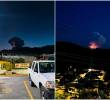 Así se veía el curioso fenómeno ocurrido en el volcán Nevado del Ruiz en la noche de este 25 de junio. FOTO: Cortesía SGC