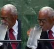 Video viral del haitiano que bebió agua de una jarra en plena ONU. Foto: captura de video Asamblea General de las Naciones Unidas