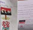 Una docente le pidió a sus estudiantes de cuarto y quinto de primaria dibujar insignias del ELN y FARC. FOTOS: Tomada de las redes sociales