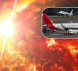 Una erupción solar podría afectar los vuelos en Colombia, según la Aeronáutica Civil. FOTOS: Nasa y Manuel Saldarriaga