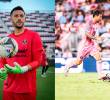 El arquero colombiano Camilo Vargas ha sido verdugo del futbolista argentino Lionel Messi en varias oportunidades. FOTOS: TOMADAS DEL X DE @Atlas y @Intermiami