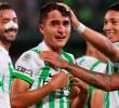 El volante antioqueño Juan Manuel Rengifo, de 19 años, anotó el tercer gol del cuadro verde en su victoria ante Quindío. Fue su debut como profesional. FOTO: MANUEL SALDARRIAGA
