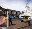 Adelante, el joven Carlos Andrés Muñoz, quien fue hallado muerto. Atrás, el parque de Marinilla, municipio donde ocurrió el suceso. Foto: Julio César Herrera Echeverri.