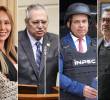 Sandra Ortiz, Iván Name, Sneyder Pinilla y Olmedo López aparecen vinculados a la investigación que analiza registros de GPS y otros datos para reconstruir sus desplazamientos. FOTOS: Colprensa