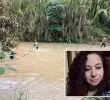 Adelante, Sandra Yanet Gutiérrez Calle, de 49 años, la mujer que era buscada desde el pasado martes 2 de junio. Atrás, las labores de búsqueda da familiares y rescatistas. FOTO: Cortesía e imagen tomada de redes.