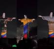 Cristo Redentor en Río de Janeiro, Brasil, iluminado con paisajes colombianos. Foto: Captura de video