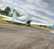 La aeronave tuvo un percance en sus maniobras de aterrizaje y terminó por fuera de la pista del aeropuerto Guillermo León Valencia. Foto: Cortesía