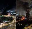 El incendio se presentó la noche del sábado en el sector Las Bodegas en Sabaneta. Fotos tomadas de redes sociales @prensapaisaoficial