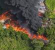 Toma aérea del incendio en la vereda La Laja de Rionegro, oriente antioqueño. FOTO: Cortesía