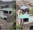 Desde el balcón de su casa, una familia vio cómo el río Trishuli se transformaba en una avalancha de lodo y piedras que engulló carreteras y puentes en cuestión de minutos. FOTO: Captura de video de redes sociales @aaditya_joxi_p y @gummibear737