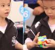 Con solo seis años, niña rompe el récord mundial femenino del Cubo de Rubik. FOTOS: Captura de video