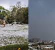 Una capa de granizo cubrió varias zonas de Bogotá y fuerte aguacero inundó vías en Medellín. FOTOS Defensa Civil y Juan Antonio Sánchez