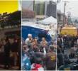 Sindicalistas y empleados se fueron a los golpes a las afueras de una empresa en el sector de Montevideo, en Fontibón. FOTOS: Capturas de video City Tv