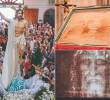Hoy se festeja el Domingo de Resurrección y a la derecha los mantos que se conservan y con los que fue cubierto el cuerpo de Jesús. FOTOS Manuel Saldarriaga y Getty