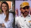 Paloma Valencia y Abelardo de la Espriella se disputan el paso a segunda vuelta contra Iván Cepeda, según las encuestas. Foto: EL COLOMBIANO.