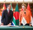 Presidente Gustavo Petro y Dilma Rousseff, presidenta del Banco de Desarrollo (NDB) del grupo BRICS. Foto: Presidencia