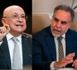 Un chat de ministros dejó en evidencia las diferencias entre el jefe de la cartera de Justicia, Eduardo Montealagre; y el ministro del Interior, Armando Benedetti. FOTOS: Presidencia