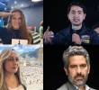 A la izquierda, las activistas Stephany Forero y Alejandra Montes; a la derecha, el representante a la Cámara Daniel Briceño y el analista y opinador Julio César Iglesias. Foto: Redes sociales/Colprensa.