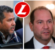 Este miércoles Chacón (izquierda) formalizó su aspiración y, reconociendo que no tiene el respaldo del oficialismo liberal, reivindicó que no es “empleado de nadie”. García (derecha) aún no se pronuncia. FOTO: COLPRENSA
