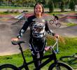La bicicrocista antioqueña Manuela Muñoz, de 21 años, se destacó en su competencia en China. Foto: cortesía archivo personal