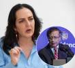 María Fernanda Cabal arremetió contra Gustavo Petro por sus declaraciones sobre un bombardeo de Ecuador en zona fronteriza. Fotos: Esneyder Gutiérrez Cardona y Colprensa