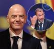 Gianni Infantino defiende la creación de una empresa para gestionar los derechos comerciales de los mundiales mientras que Aleksander Ceferin denuncia que se cruzó una línea que no se debió cruzar. Foto: Getty Images y AFP
