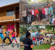 Así lucen los niños de las familias que viven en el barrio Miraflores. A la derecha, algunas actividades de la fundación en Bolombolo. FOTOS Cortesía
