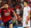 El delantero Francisco Fydriszewski que ajusta dos tantos en los cuadrangulares, comandará la artillería del rojo para el duelo en Barranquilla. FOTO MANUEL SALDARRIAGA