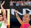 El tenista español Carlos Alcaraz ocupa el primer puesto en el ranking de la ATP. Aryna Sbalenka es la mejor tenista del mundo en el listado femenino. Foto: tomada del x @AustralianOpen y el Instagram de @ArynaSabalenka
