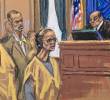 Así fueron retratados Nicolás Maduro y su esposa, Cilia Flores, en la audiencia en Nueva York por cargos de presunta conspiración para tortura. Foto: ilustración de Jane Rosenberg tomada de X @NotiExpressColo