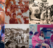 Lista la copa para la Feria de las Flores 2025. Al lado imágenes de archivo para recordar cómo se vivía años atrás la Feria de las Flores. FOTOS Cortesía