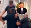 El senador fue expulsado de la conferencia que estaba dando Kristi Noem, secretaria de Seguridad de Estados Unidos. A las afueras del recinto fue tirado al suelo y esposado por agentes del FBI. FOTO: Tomada de redes sociales