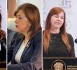 De izquierda a derecha: Paula Andrea Ramírez; Blanca Nélida Prieto y Emérita del Socorro Mora. FOTOS: CORTE SUPREMA DE JUSTICIA.