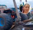 La conductora del vehículo de exhibición modificado también se encuentra entre los lesionados. Foto: Redes sociales.
