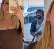 Amy Solano estaba grabando un video para sus redes sociales con el fin de mostrar cómo se usaba un pantalón de una de sus tiendas, sin embargo, el hombre que saludó por la ventana, fue identificado desde Colombia como Diego Londoño. Foto: Captura de video TikTok @amysolanogutierrez