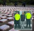 Adelante, el presunto narco implicado. Atrás, imagen de referencia de un cargamento de cocaína decomisado. FOTO: (COLPRENSA – HOY DIARIO DEL MAGDALENA).