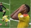 Un despeje fallido de la zaga europea dejó a Jáminton Campaz con el balón dominado y el arco a su merced, pero el atacante erró un increíble remate por encima del travesaño. FOTO: Getty y captura de video de redes sociales @DSports