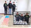 Los detenidos junto a las drogas incautadas. FOTO: Cortesía