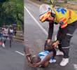 El momento de la caída del atleta quedó registrado en video durante la carrera. FOTO: CAPTURA DE PANTALLA