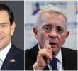 El secretario de Estado de Estados Unidos, Marco Rubio, y el expresidente Álvaro Uribe Vélez. FOTO: Tomada de redes sociales @SecRubio y Colprensa