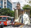 Adelante, el hombre atacado en pleno Centro. Atrás ,cruce de la Avenida Oriental con la calle La Playa, donde se dio el suceso. Foto: EL COLOMBIANO
