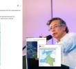 Una publicación del presidente Gustavo Petro mostrando una simple línea como estudios de un tren interoceánico ha generado críticas en las redes. Fotos: Colprensa y capturas de X.
