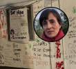 Algunas de las frases que fueron escritas con grafitis o pinturas en la fachada de una sede del ICBF en Bogotá. A la marcha asistió la exministra de Ambiente de Petro, Susana Muhamad. Foto: Redes sociales.