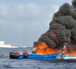 Guardia Costera de Estados Unidos atacó lancha cerca a la costa con Cartagena y decomisó más de 3.000 kilos de droga. Fotos: captura video @USCG