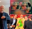 Anthony Hopkins celebra su número uno, al lado la portada del disco y abajo con Gustavo Dudamel, quien dirigió la orquesta para esta álbum. FOTOS Cortesía @AnthonyHopkins