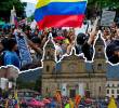 Salvo algunos casos en Medellín, Tolima y Popayán, las marchas transcurrieron sin mayores enfrentamientos entre los participantes y las autoridades en las principales ciudades del país. <b> </b>FOTO<b> Julio Herrera y AFP. Ilustración EL COLOMBIANO</b>