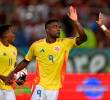 La Selección Colombia cerró la Eliminatoria con una fiesta de goles en Venezuela y un héroe inesperado, Luis Suárez, quien marcó cuatro de los seis goles en el partido. FOTO: AFP